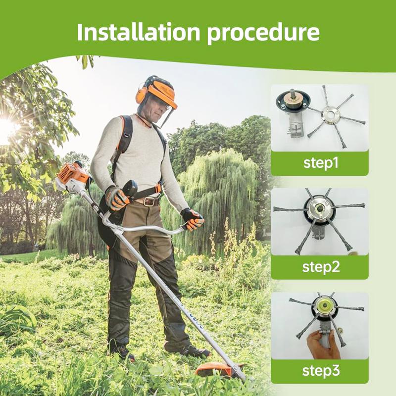 🔥 6" Steel Wire Brush Cutter for Electric Trimmers | Tough on Weeds & Rust👨🌾