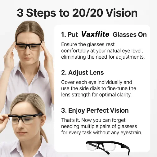 【ADJUSTABLE FOCUS GLASSES】See Every Moment Clearly With Vaxflite!