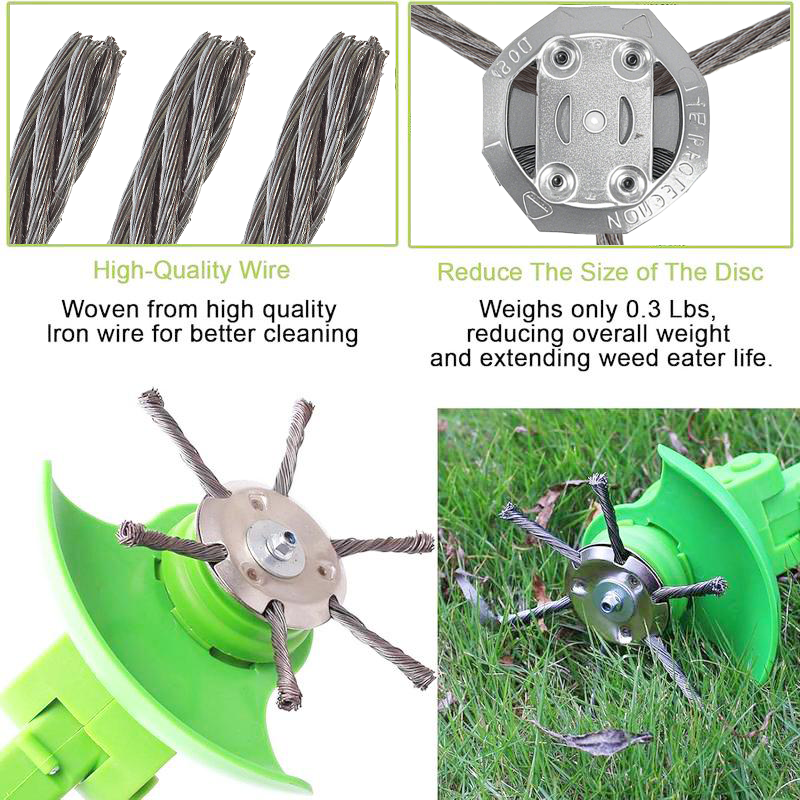 🔥 6" Steel Wire Brush Cutter for Electric Trimmers | Tough on Weeds & Rust👨‍🌾