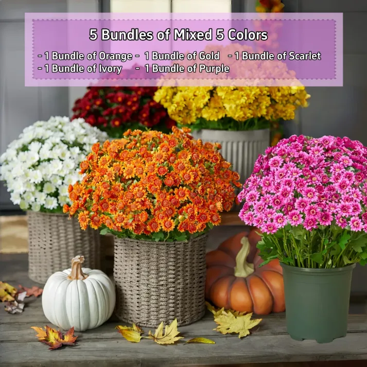 🏆Flash Sale⚡Artificial Outdoor Sunset Mums Flowers 🌻- UV resistant, Waterproof, Windproof 💧