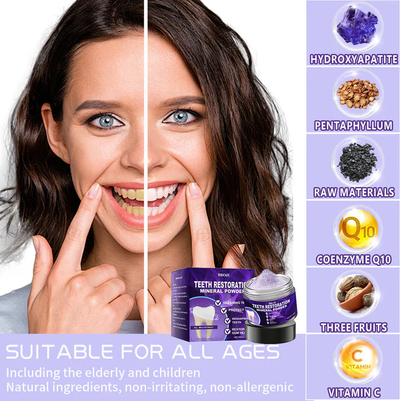 🦷 BBOJI™ Teeth Restoration Mineral Powder – Stronger Teeth, Healthier Smile, Visible Results ✨